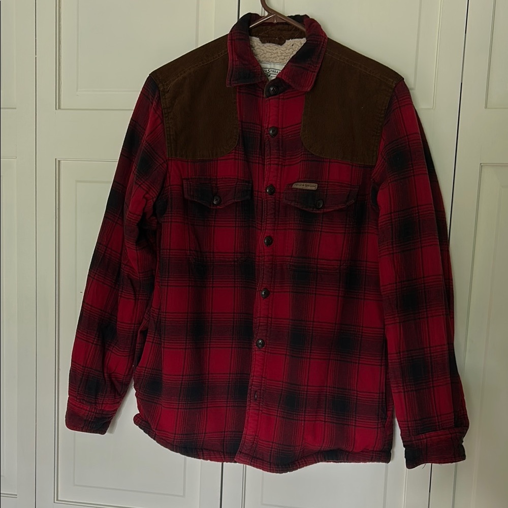 Field & Stream Red and Brown Plaid Jacket